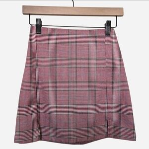 John Galt Red Plaid Mini Skirt size XS